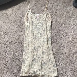 Worn once! Cream/Beige lace tank